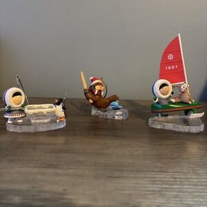 Hallmark Frosty Friends 1996 1997 Gibson Walrus Ice Fishing Penguin Wolf Pup Lot